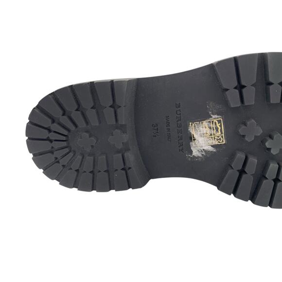 Burberry English Icons Everdon Brogue Black Ankle Boots Size 37.5 US 7.5 - Picture 9 of 11